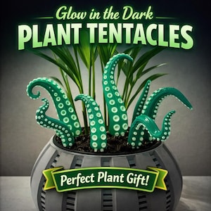 Decoración para plantas con tentáculos de pulpo que brillan en la oscuridad, accesorio divertido para macetas, estacas para plantas Kraken, regalo único para amantes de las plantas, decoración para el hogar peculiar.