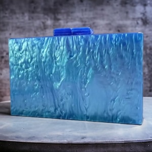 Luxury Blue Clutch Bag | Acrylic Clutch Bag | Evening Blue Clutch Bag | Wedding Clutch | Bridesmaid Clutch | Party Bag | Birthday Bag