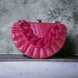 Bolsa clutch luxuosa rosa perolada | Nova bolsa rosa na moda | Bolsa clutch para noite | Embreagem de baile | Bolsa de noite | Embreagem de casamento | Bolsa de festa
