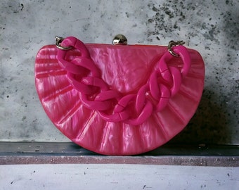 Luxuriöse rosa Perlmutt-Clutch-Tasche | Neue trendige rosa Clutch | Abend-Clutch-Tasche | Ball-Clutch | Abendtasche | Hochzeitskupplung | Partytasche
