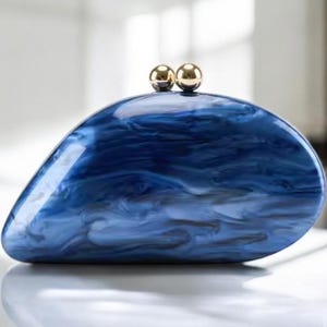 Luxury Blue Clutch Bag | Acrylic Clutch Bag | Evening Blue Clutch Bag | Wedding Clutch | Bridesmaid Clutch | Party Bag | Birthday Bag