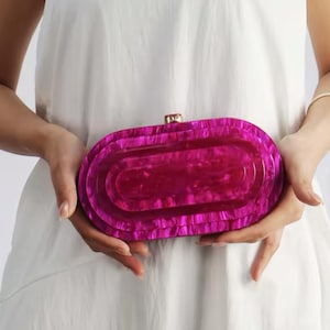 Pochette rose nacré de luxe | Pochette rose tendance | Pochette de soirée | Pochette de bal de promo | Sac à main de soirée | Pochette de mariage | Sac de fête