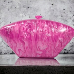 Candy Pink Acrylic Clutch Bag | Fuchsia Evening Clutch | Luxury Hot Pink Clutch | Bridesmaid Clutch | Evening Purse | Pink Prom Bag |