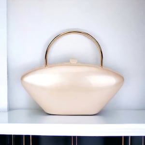 White Luxury Elegant Acrylic Clutch Bag / Wedding Clutch / Bridesmaid Clutch / Prom Bag / Pearlescent Acrylic Handbag / Evening Clutch Bag