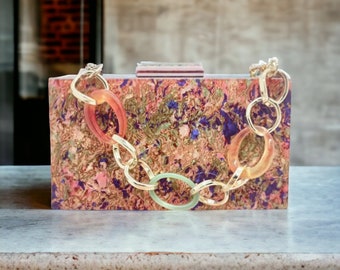 Multicoloured Luxury Acrylic Clutch Bag | Multicoloured Evening Clutch Bag | Prom Clutch | Birthday Party Bag | Wedding Clutch