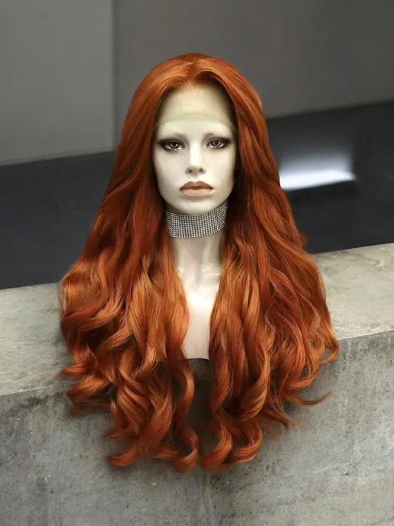 Deep Wave Long Curly Red Hair Wig Long Body Wave Ginger Lace Front