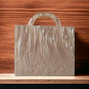 Embrague de noche de champán de lujo / bolso de embrague de acrílico beige / embrague de boda / embrague de fiesta / bolso de noche beige / bolso de embrague de dama de honor