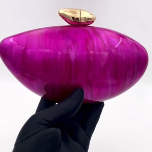Pink Fuchsia Acrylic Clutch Bag / Luxury Prom Bag / Pink Acrylic Wedding Clutch / Evening Clutch / New Trendy Elegant Clutch Bag Pink