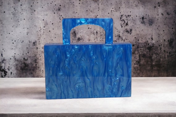 Pochette blu di lusso Pochette in acrilico Pochette blu da
