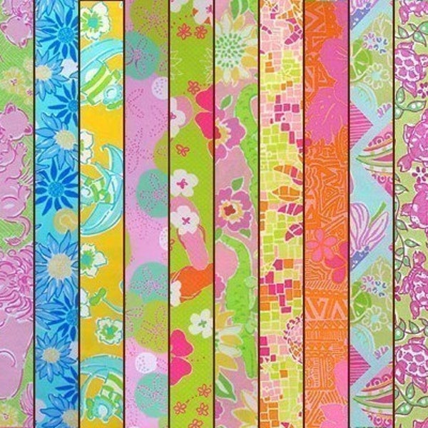 Lilly Pulitzer Fabric - 10 Belt Strips - 2in x 44in