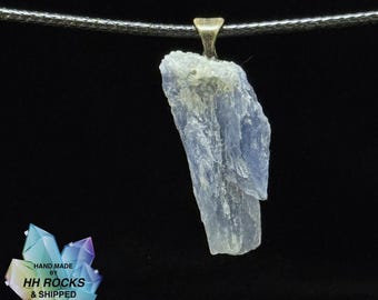 Kyanite Pendant and Cord - Handmade in Colorado - 25-353