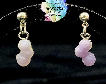 Grape Agate Earrings - Handmade in Colorado - 25-370