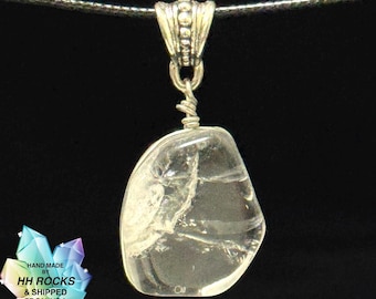 Tumbled Quartz Necklace - Handmade in Colorado - 25-347