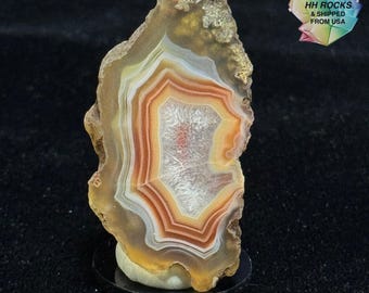 Orange/Red Banded Malawi Agate from Mexico - 25-226