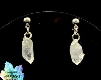 Quartz Crystal Earrings - Handmade in Colorado - 25-369
