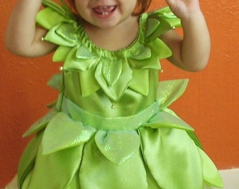 Green Fairy Dress with Tinkerbells