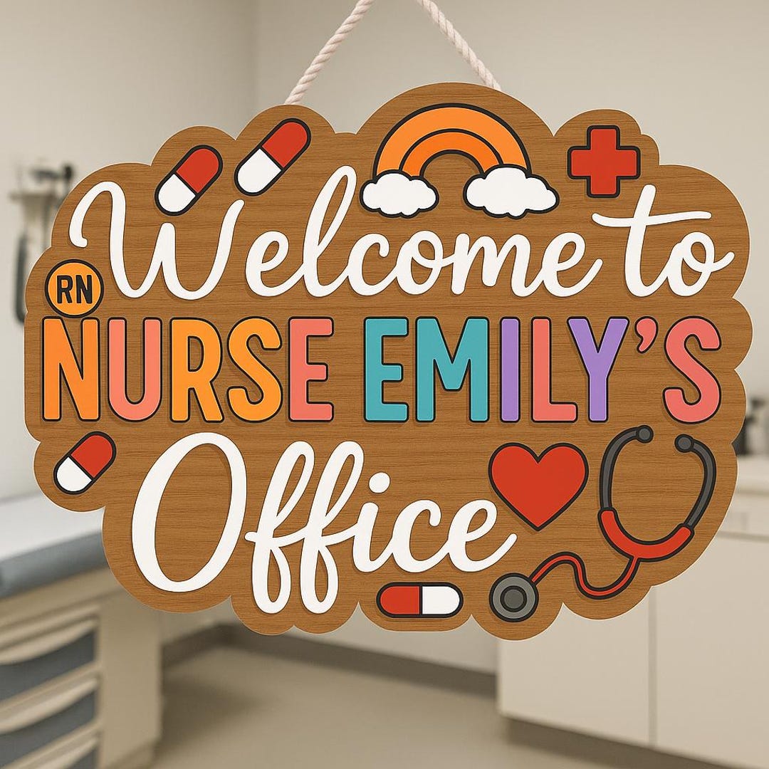 Personalized Nurse Office Sign – Welcome Door Sign With Name – Cute RN ...