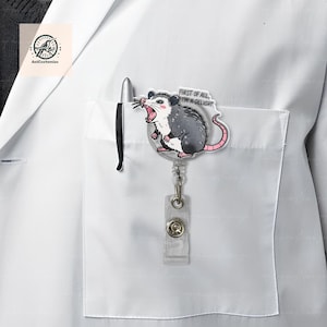 Bobine de badge Possum, Bobine de badge Possum I'm a Delight, cadeau pour infirmière, porte-carte d'identité, clip pour insigne Possum, cadeau pour enseignant, bobine de badge Opossum