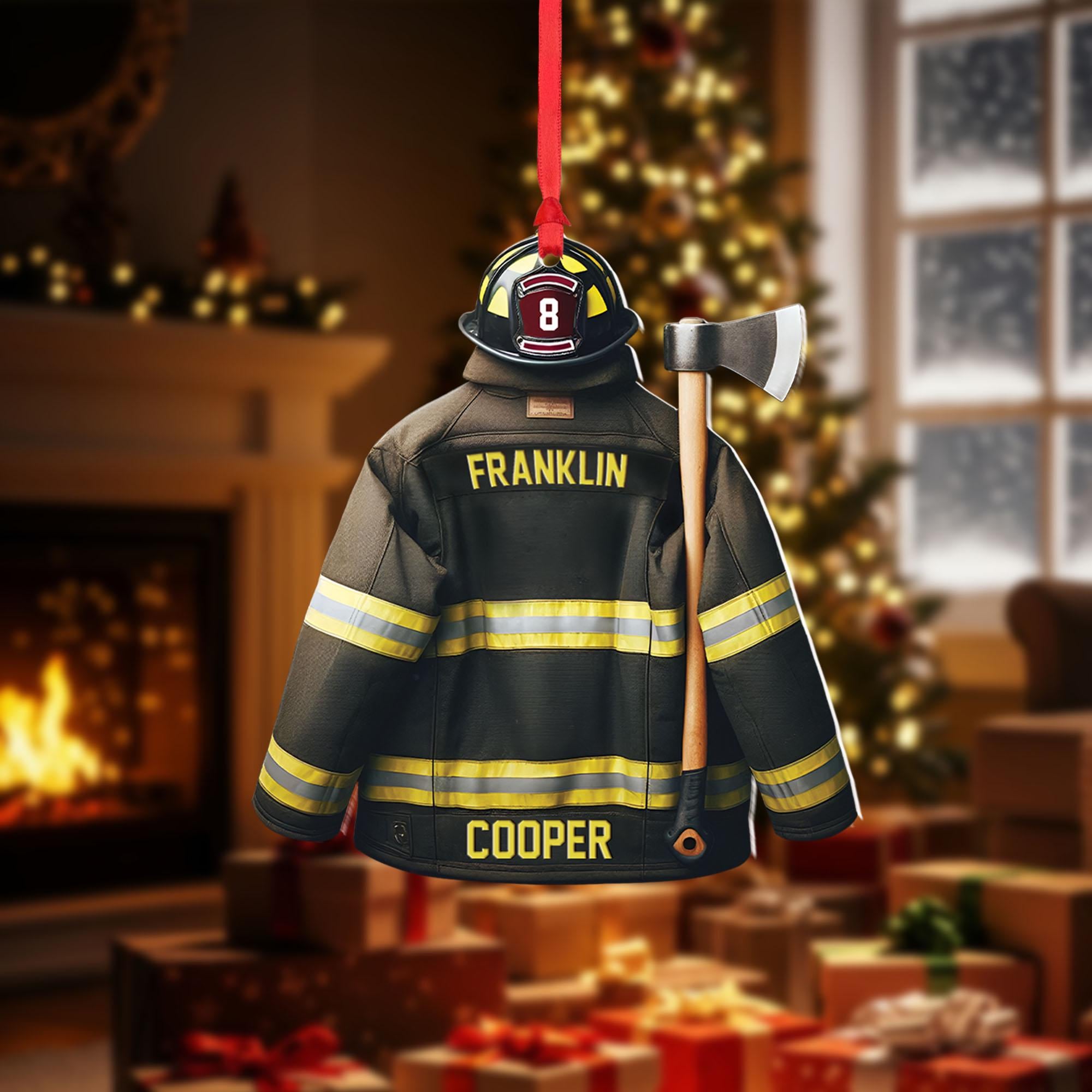 Adorno de bombero personalizado: decoración navideña personalizada con  chaqueta de bombero - Etsy México, image size:2000x2000