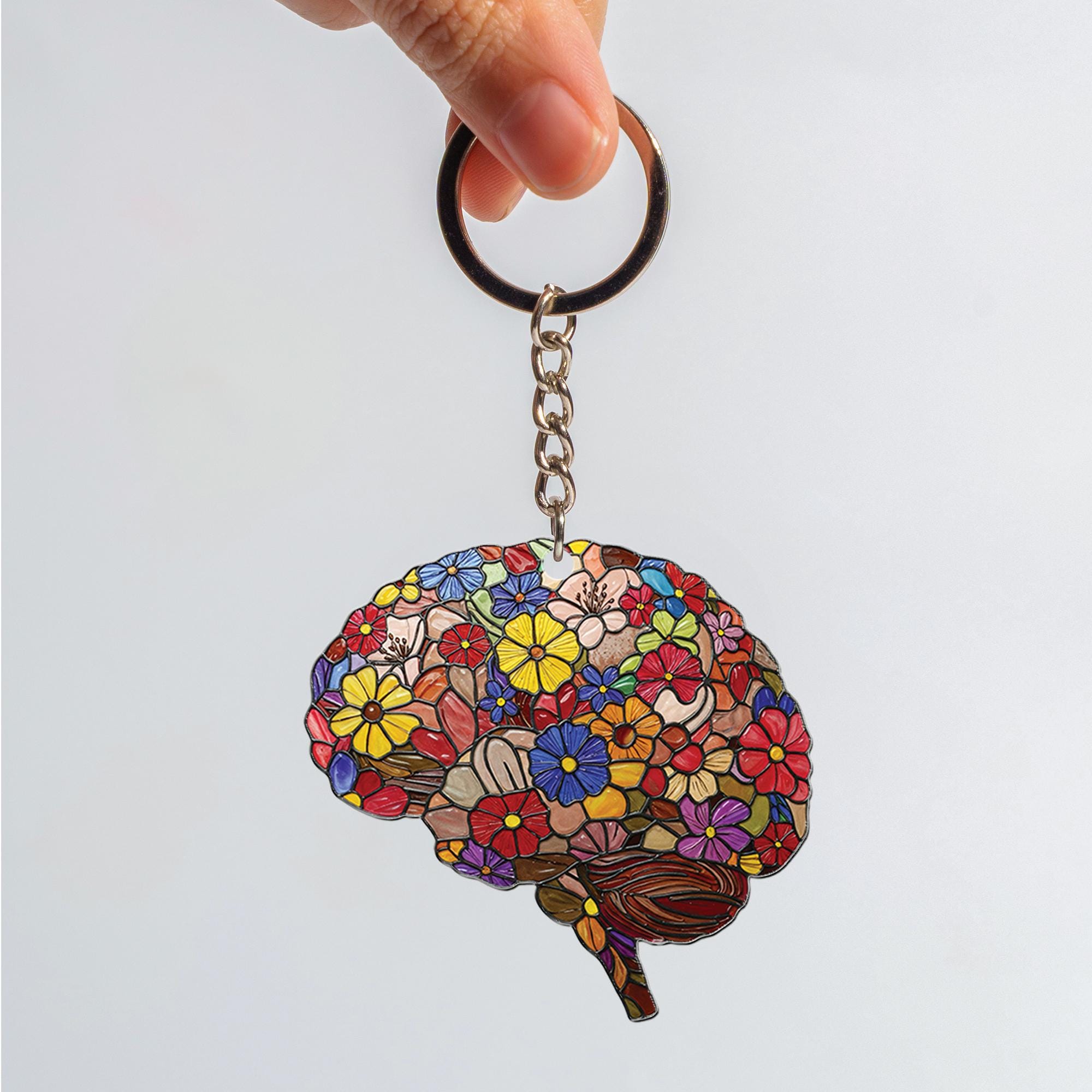 Human Brain Keychains, Articulating Human Brain Anatomy Keychain
