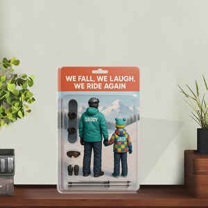 Personalized Snowboarding No. 1 Dad Grandpa Man & Kids Acrylic Block Plaque, Father's Day Gift for Snowboarding Dad, Husband, Dad Sport Gift