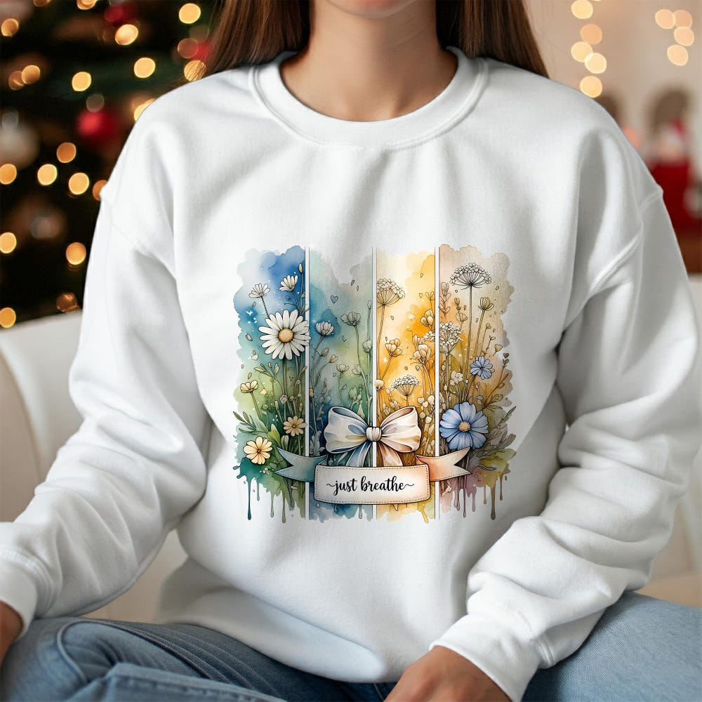 Juste Breathe Positivity Shirt, Meditation Shirt, Yoga Shirt, Brushtroke Shirt, Dandelion Shirt, Floral Shirt, Flower Shirt, Positive Shirt Yourtshirtman