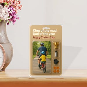 Bloque acrílico personalizado para papá ciclista, regalo personalizado para el Día del Padre, placa personalizada para papá deportista, recuerdo del mejor papá de su hijo, temática de ciclismo