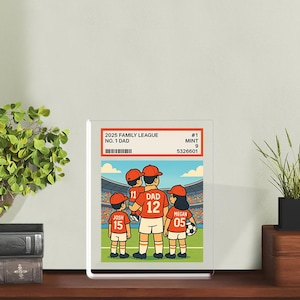 Custom Father&#39;s Day Gift, Daddy&#39;s Dream Team ACRYLIC Block, Soccer Gift For Dad, Father&#39;s Day Gift for Daddy, Soccer Custom No.1 Dad Plaque