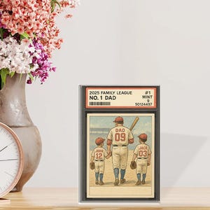 Benutzerdefinierte No.1 Baseball Dad Card Acrylplakette, Baseball Dad Geschenk, Daddys Dream Team, Geschenk für Vater, Vatertagsgeschenk, Baseball Dad Andenken,