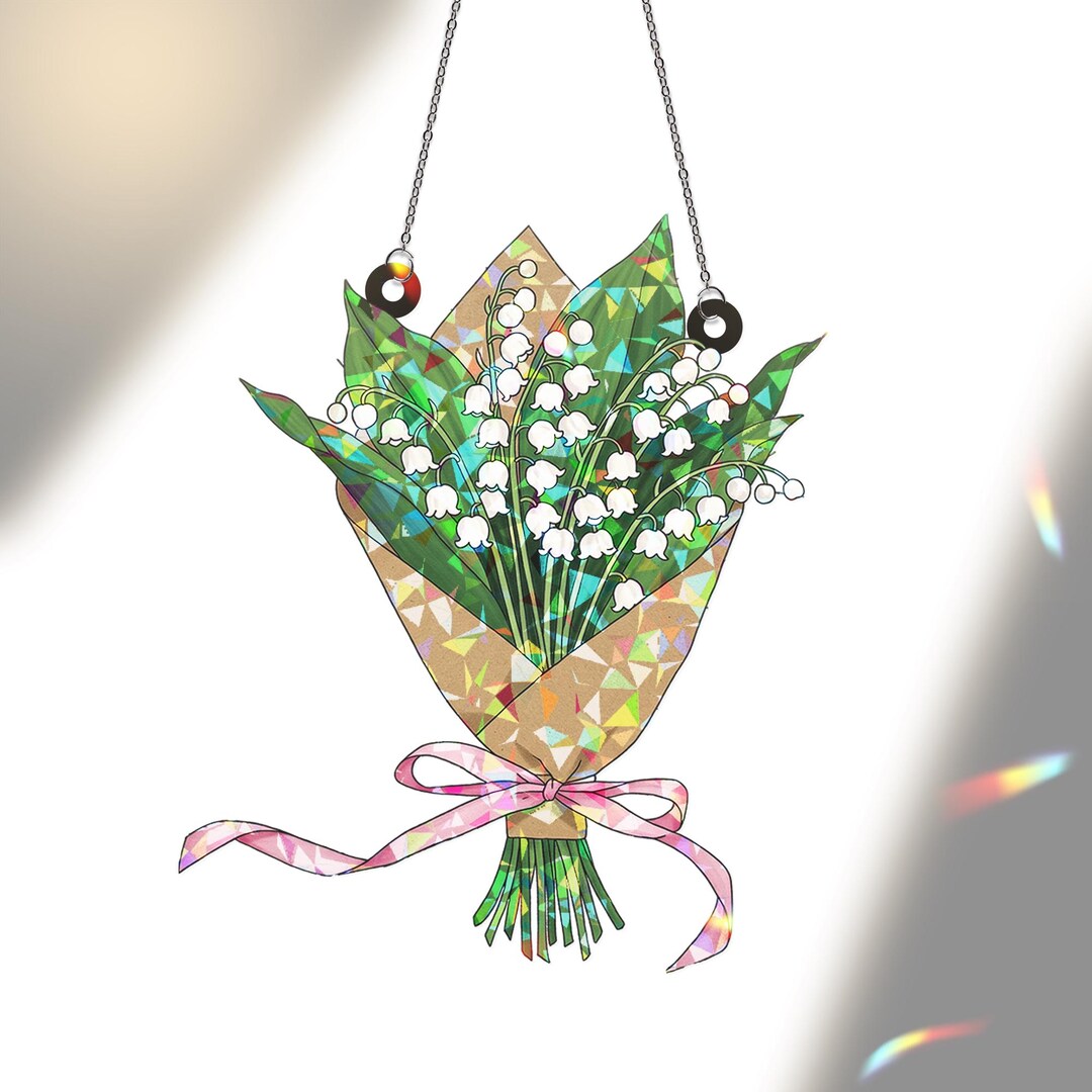 Lily of the Valley ACRYLIC Hologram Glass Window Hanging – Mother’s Day ...