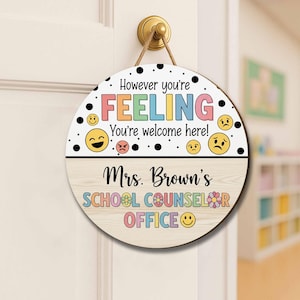 Personalized School Counselor Wood Sign: Custom Shape, Back To School Gift