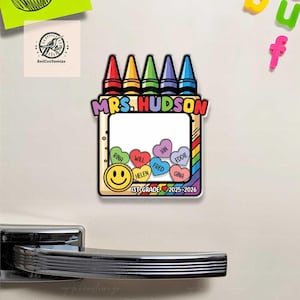 Aangepaste schudmagneet met kindernaam voor leraar, uniek cadeau leraar, terug naar school, eindejaarscadeau, bedankje, decor schoolkluisjes