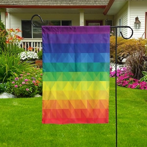Progress Pride LGBT Garden Flag, Rainbow Flag for Yard, LGBTQ+ Pride Outdoors, Colorful Yard Decor, Garden Banner, Garden Flag Gift