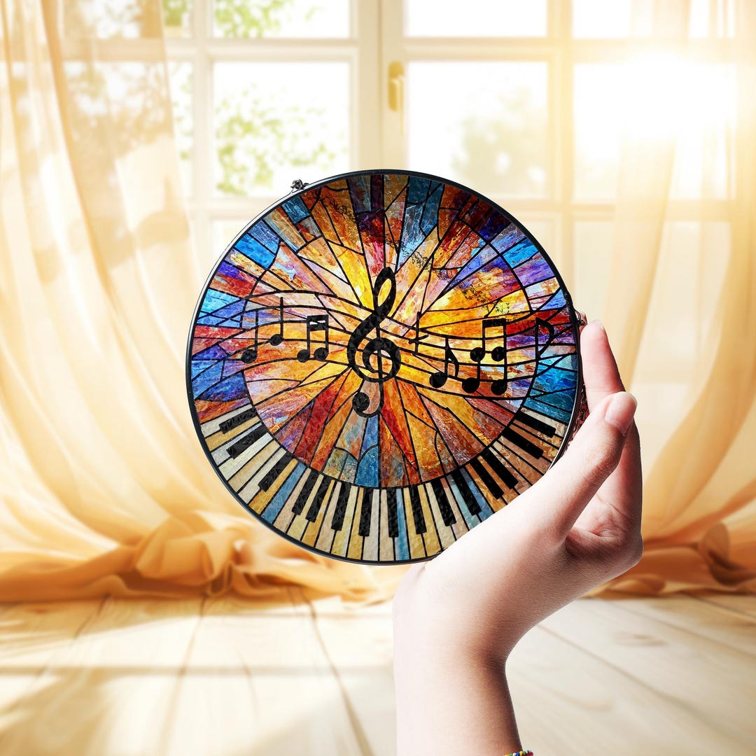 Music Teacher GLASS Suncatcher, Music Teacher Gift Idea, Teacher ...