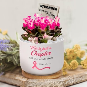 Cancer Awareness Plant Pot with Marker: Survivor Support Gift