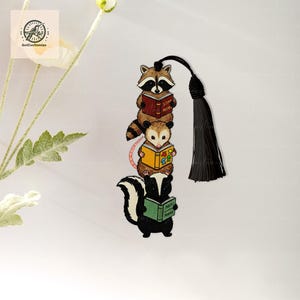 Cute Trashy Team Bookmark, Funny Raccoon Bookmark, Bookmark Gift Idea, Funny Bookmark, Reading Lover Gift, Book Accessories, Cute Bookmark