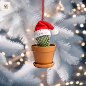 Personalized Cactus Plant 2D FLAT Ornament, Cactus Lover, Christmas Cactus, Cactus Ornament, Plant Gift, Christmas Tree Decor, Xmas Hanging