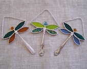 Stained Glass Dragonfly Ornament Suncatcher Window Hanging