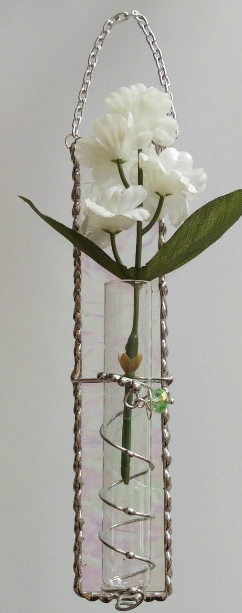 Stained Glass Hanging Bud Vase test tube vase Etsy
