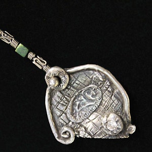 Precious Metal Clay Pendant with sparkling CZ stone.  Handmade in Michigan.