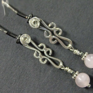 Montana Agate, with Rose Quartz and Hematite, Sterling Silver Necklace. Hand made in our Michigan Studio. image 7