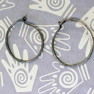 Simple Circle ... Hoop Earrings in Rustic or Shine your choice hand made in Sterling Silver image 2