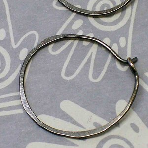 Simple Circle ... Hoop Earrings in Rustic or Shine your choice hand made in Sterling Silver afbeelding 1