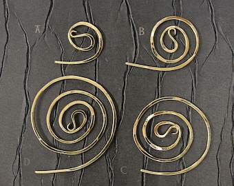 Gold Spiraling into the Center .. Twisted Earrings.  14K gold filled Spiral Hoop Earrings in 4 sizes.  Made in our Michigan studio.