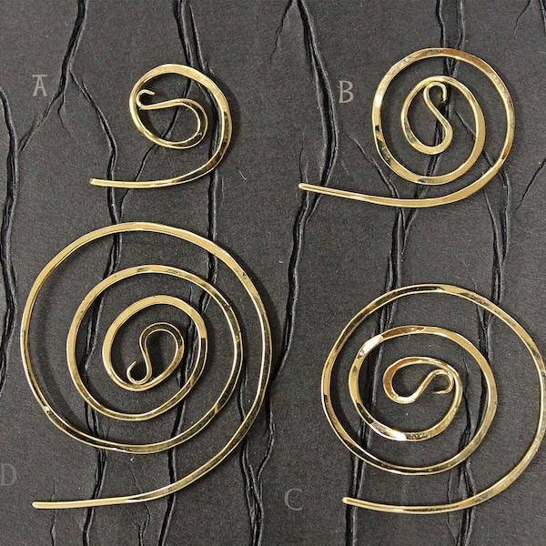 Gold Spiraling into the Center .. Twisted Earrings.  14K gold filled Spiral Hoop Earrings in 4 sizes.  Made in our Michigan studio.
