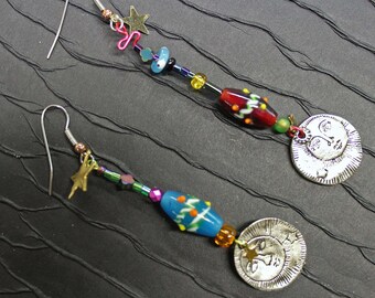 I've got the Sun in the Morning, and the Moon at Night.  Bohemian earrings to bring on your HAPPY.