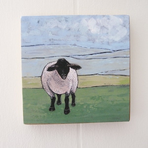 Schapen afdrukken - Giclee - schapen Illustration - boerderij Art - Acryl schilderij - volkskunst schapen - Wall Decor - kunst voor kleine ruimtes