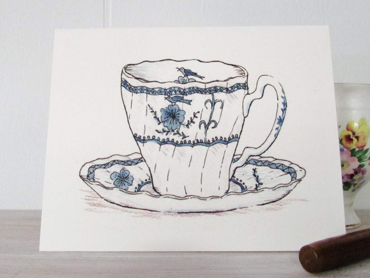 Tea Cup Note Cards With Envelopes Assorted Tea Cups Tea Etsy