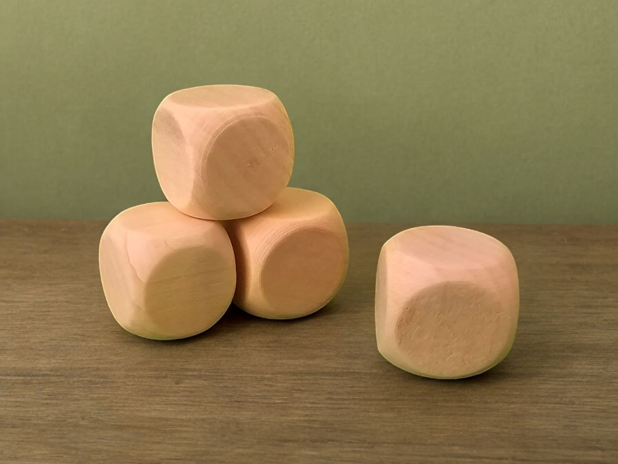 10 Dados De Madera Sin Pintar De 30 Mm – Cubos Lisos En Blanco Para Manualidades, Decoupage Y Personalización