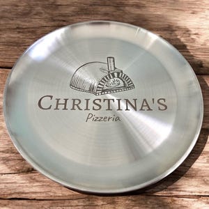 Personalized Stainless Steel Pizza Tray – 30cm 12&quot; – Engraved Oven Tray – Gift for Pizza Lovers – Custom Text or Logo – Pizza Serving Tray